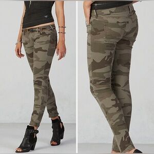 True Religion Green Camo Casey Jeans sz:24